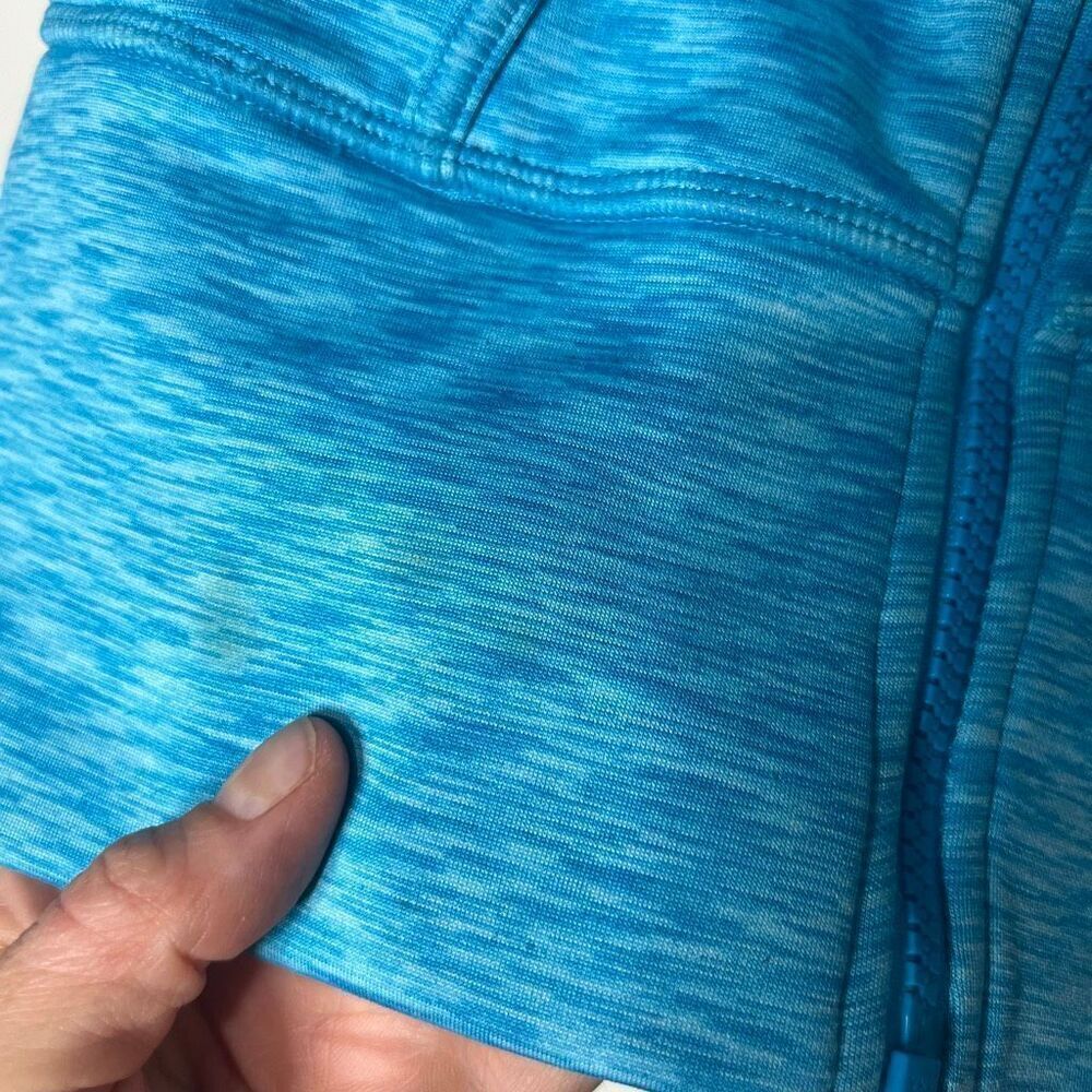 Athleta Sea Blue Zip Up Hooded Sweatshirt Sz S - Picture 8 of 9